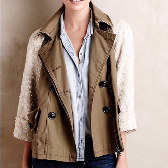 NWOT Anthropologie Hei Hei Shimmer-Sleeve Jacket
